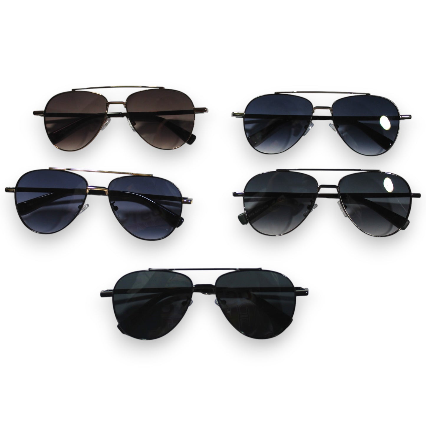 Thin Aviator Sunglass Set - 2542