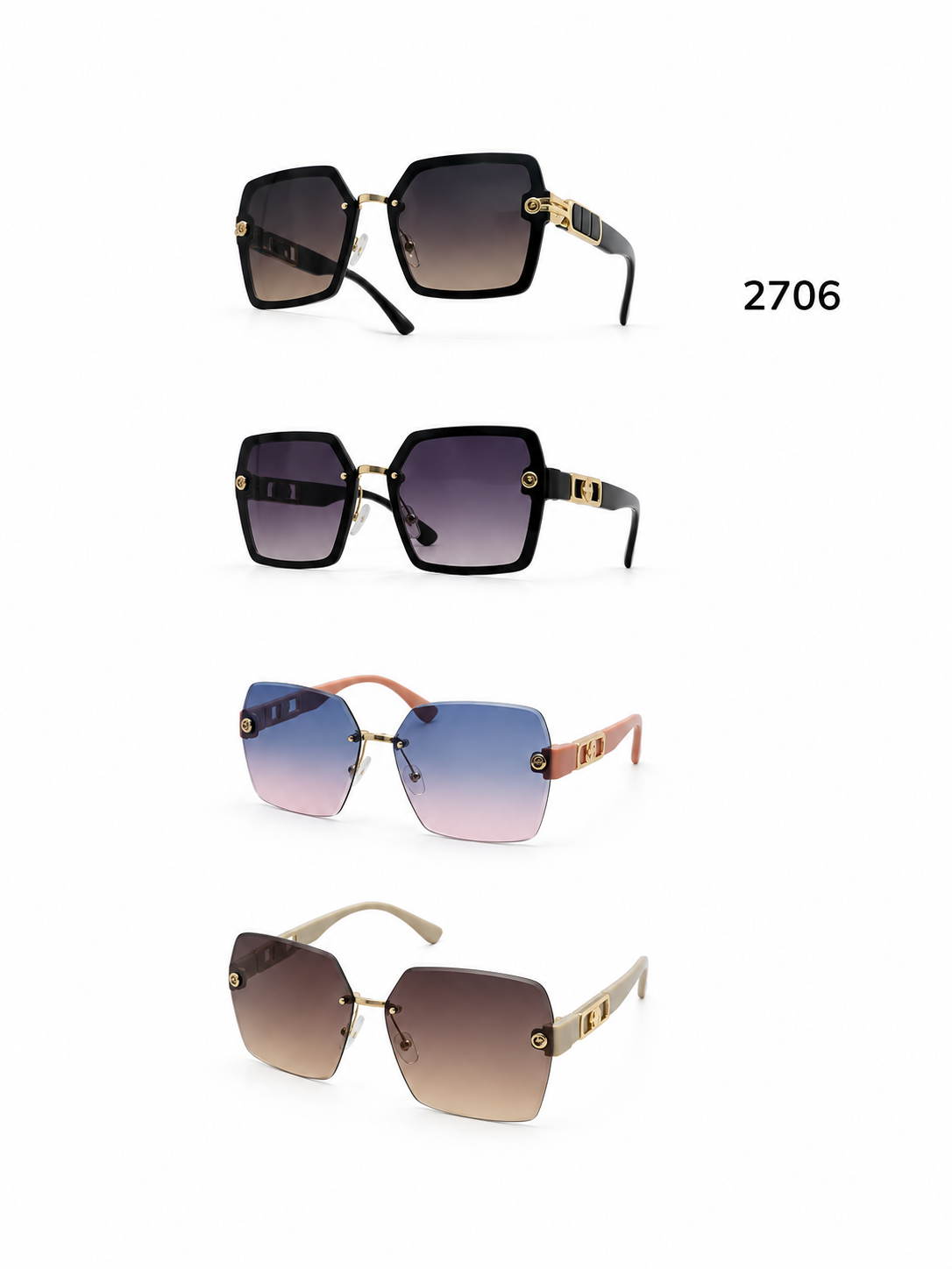 2706 BIG SQUARE FADE SUNGLASSES- $30/DZN
