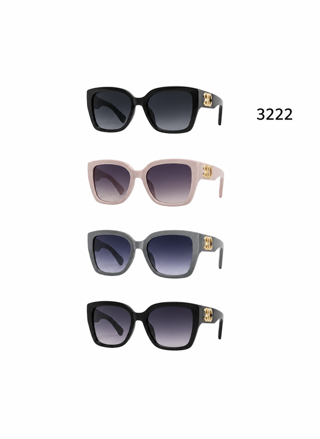 3222 FASHION SQUARE SUNGLASSES - $30/DZN