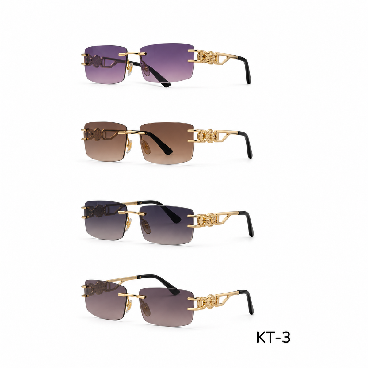 KT-3 Rimless Retro Sunglasses- 1Dzn