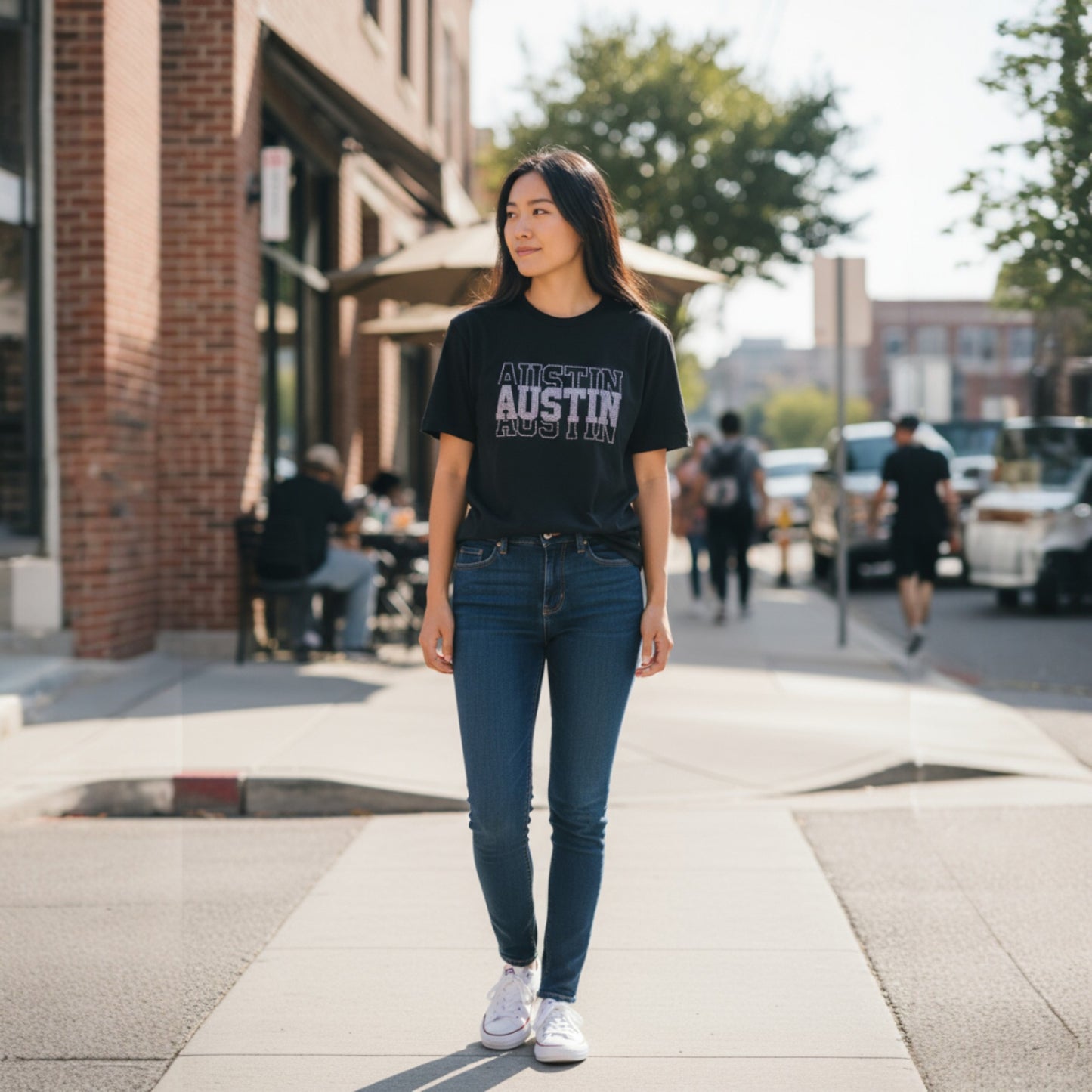 Sparkly Austin T-Shirt - Black