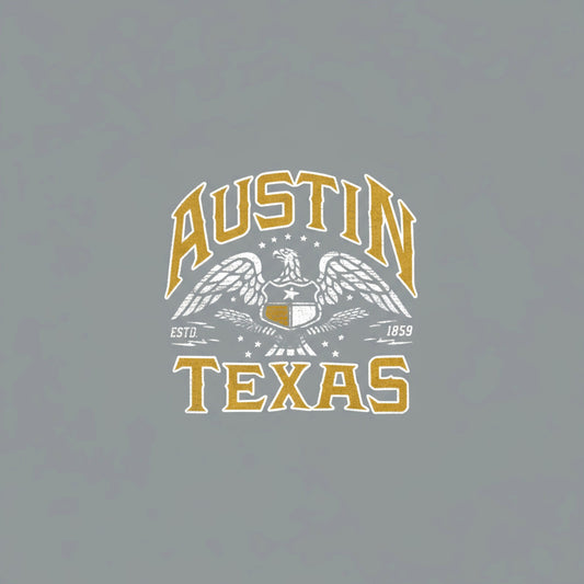 Austin Texas Eagle T-Shirt - Gray