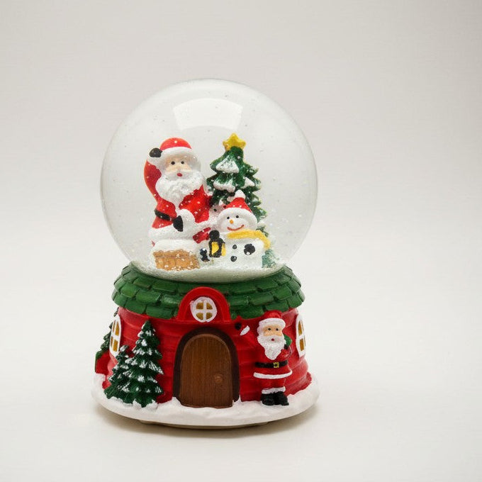 Christmas Snow Globe with Light Musical Snowflakes Holiday Decoration- Design B
