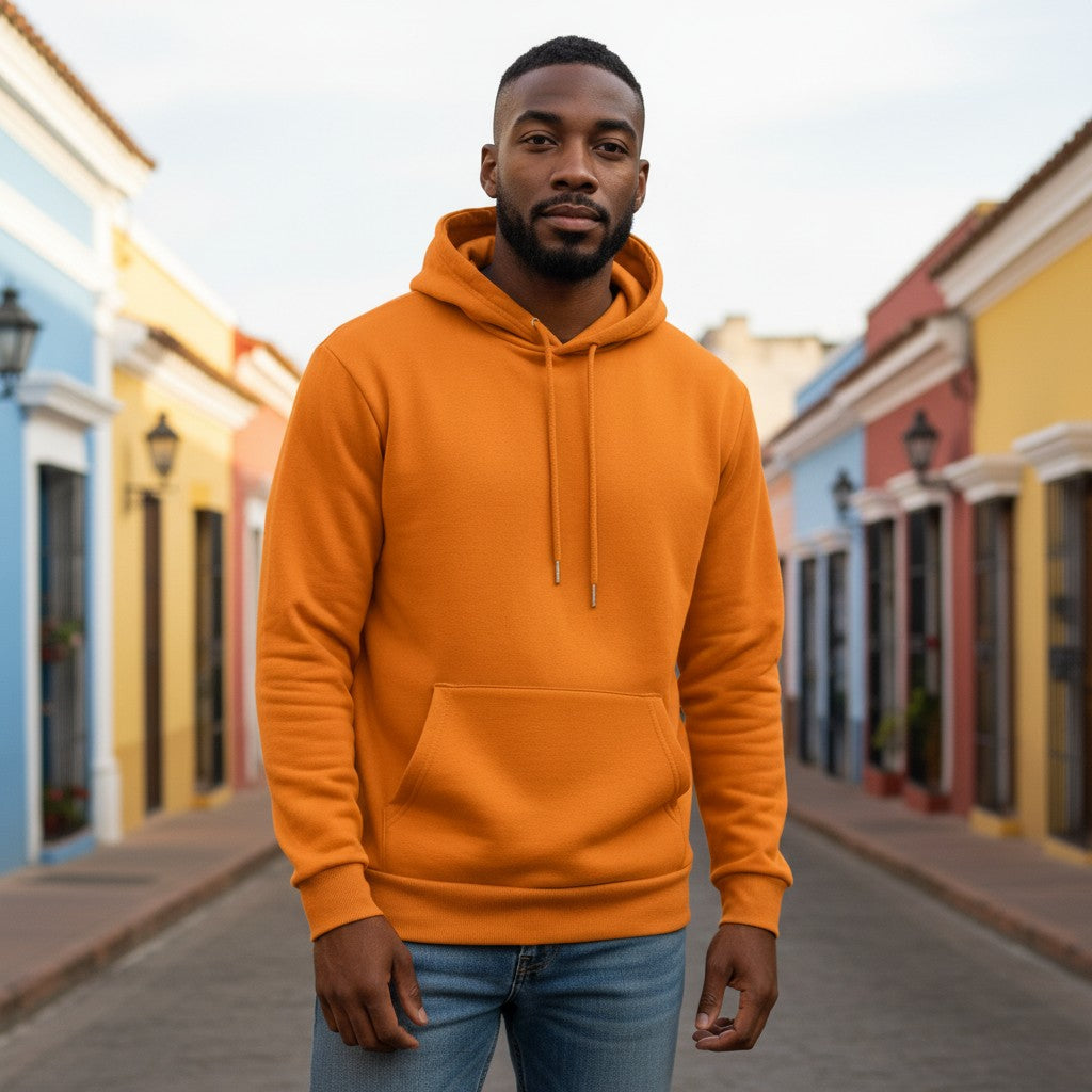 Orange Unisex Fleece Hoodie