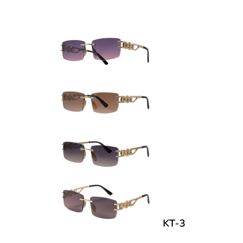 KT-3 Rimless Retro Sunglasses- 1Dzn