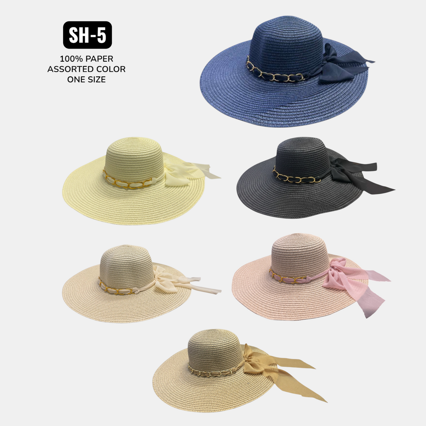 SH-5 CHIFFON BOW SUNHAT_- $36/DZN
