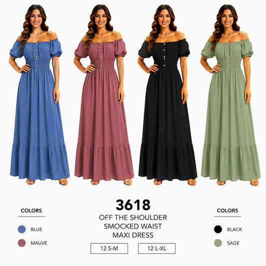 Button Long Dress (12 S-M / 12 L-XL) 24 PCS