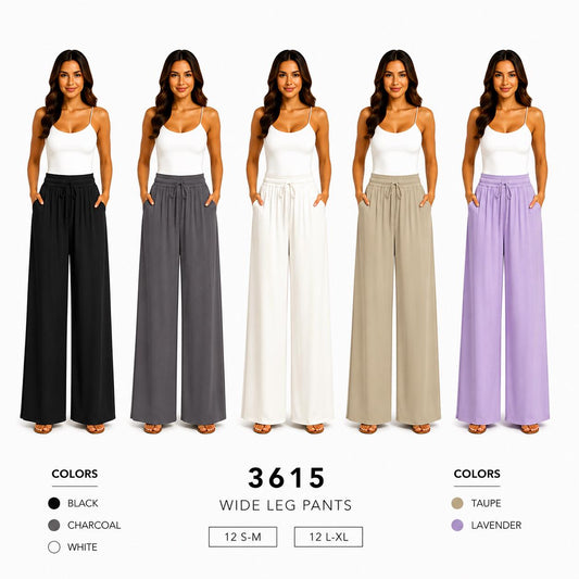 Wide Leg Pants (12 S-M / 12 L-XL) 24 PCS