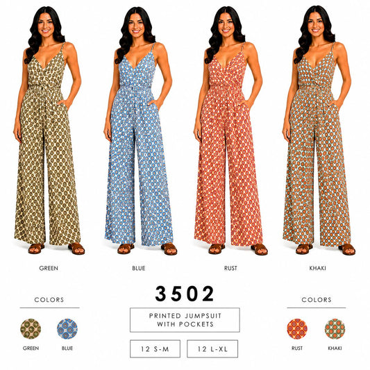 Printed Jumpsuit With Pockets 3502