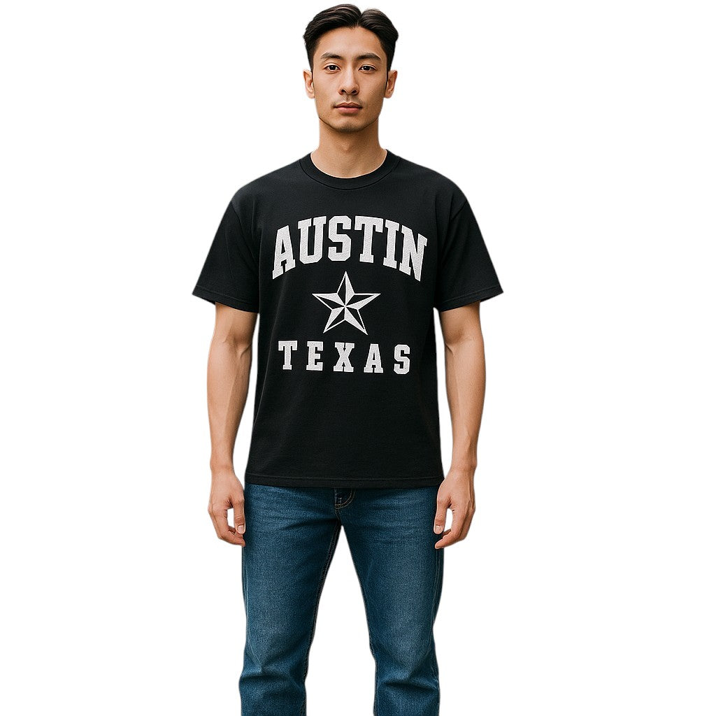 Austin Texas Star T-Shirt - Black