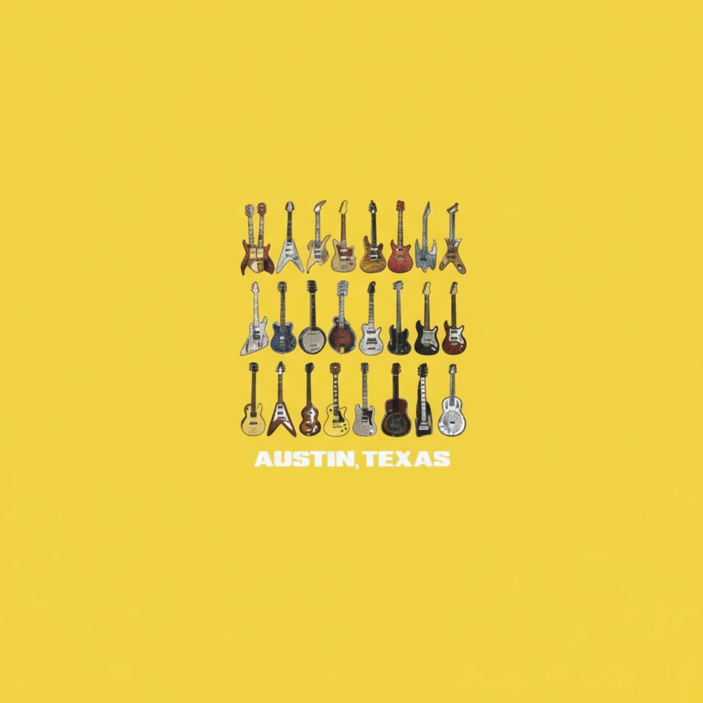 Austin Electric-Guitars T-Shirt - Yellow