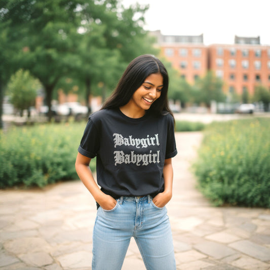 Sparkly Babygirl Logo T-shirt -Black