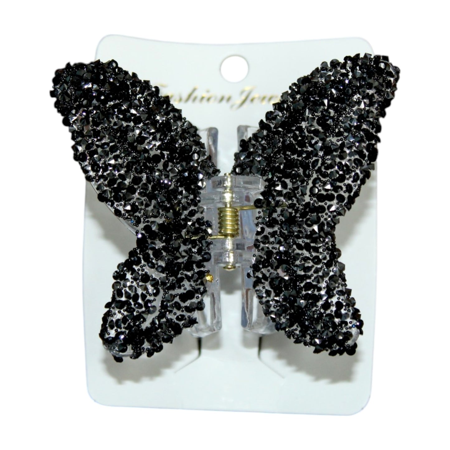 Sparkly Butterfly Hair Clip - Black (1 Dzn)