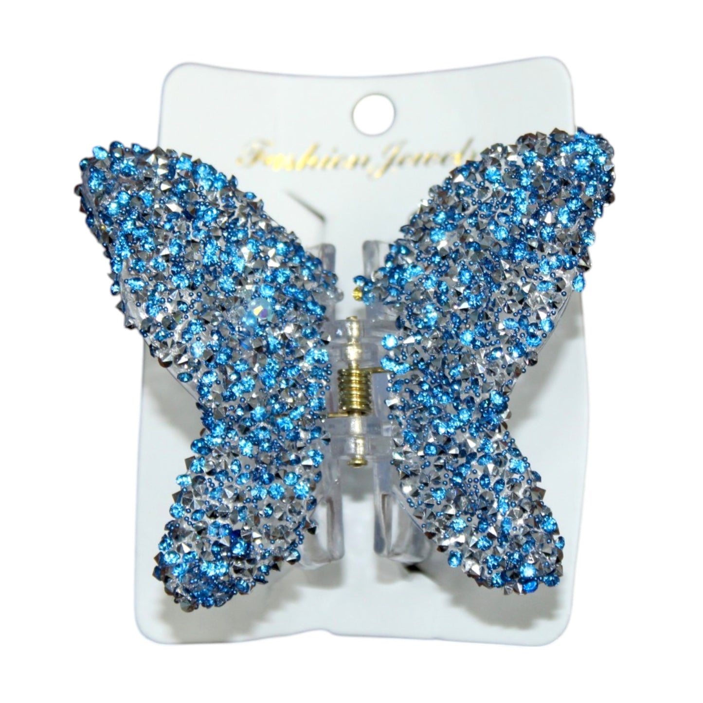 Sparkly Butterfly Hair Clip - Blue (1 Dzn)