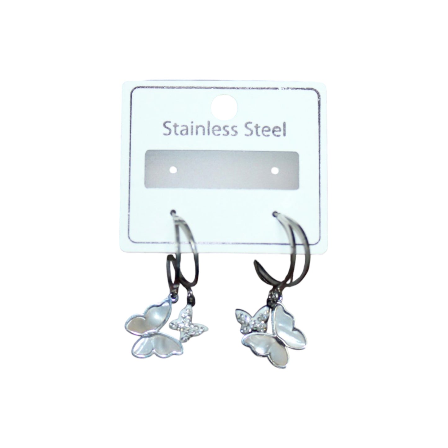 Double Butterfly Earrings - Silver (1 Dzn)