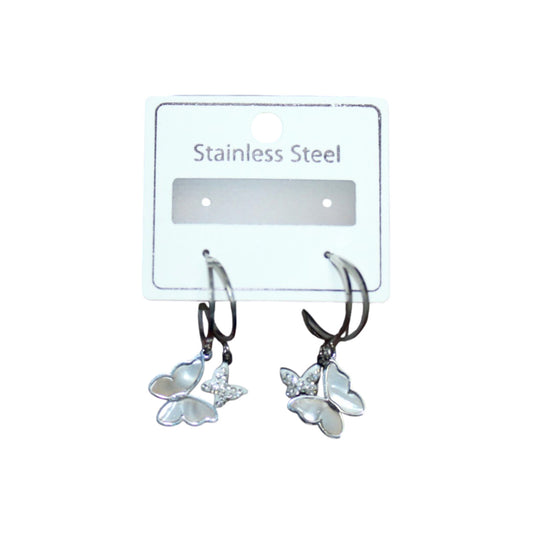 Double Butterfly Earrings - Silver (1 Dzn)