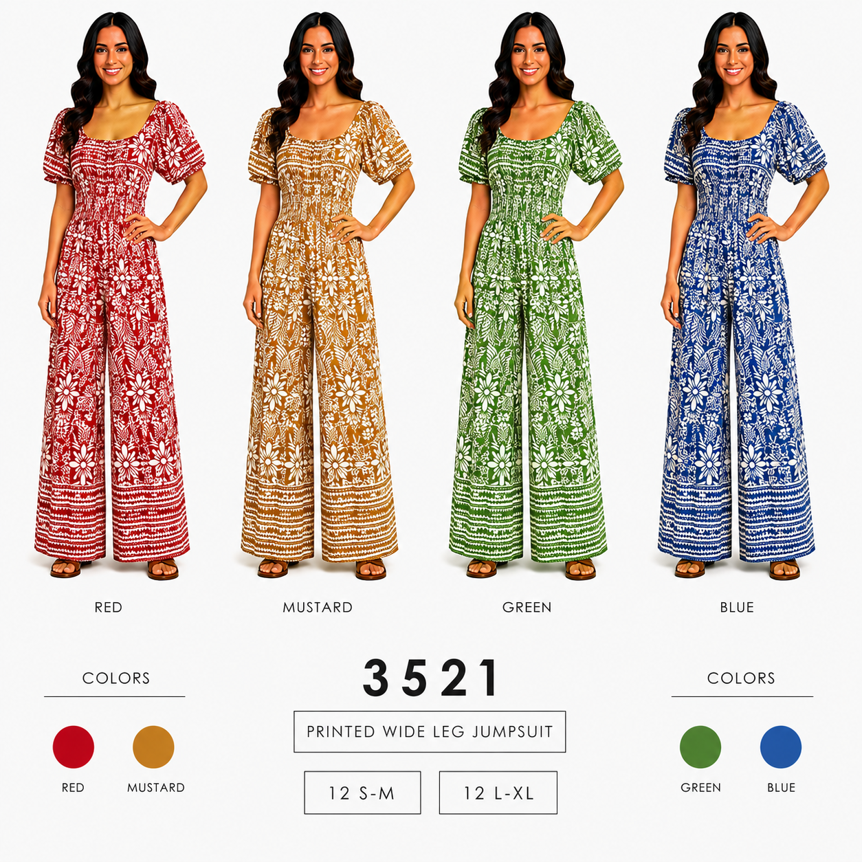 Printed Wide Leg Jumpsuit
