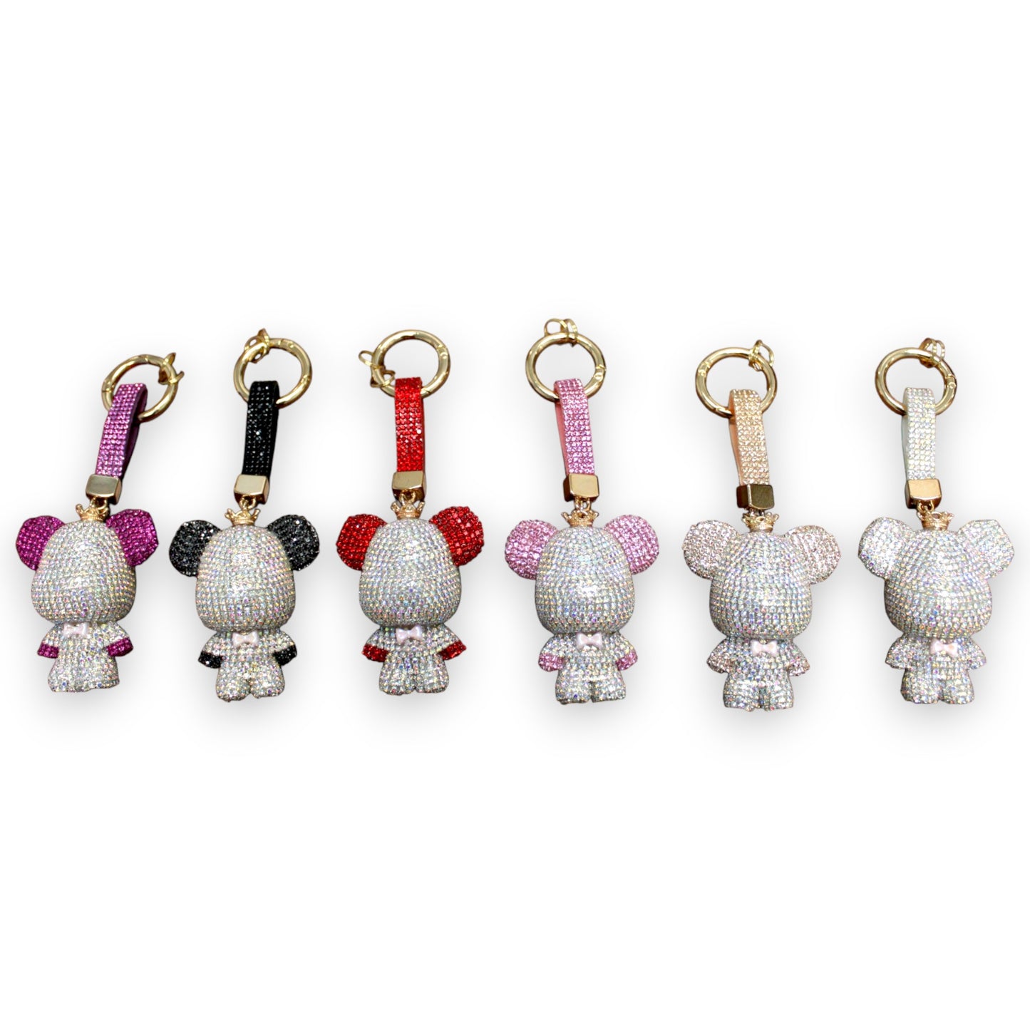 Sparkly Elegant Bear Keychain Set