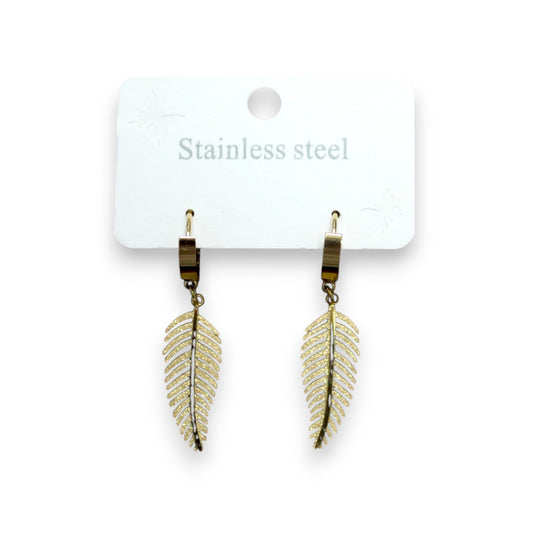 Feather Earring - Gold (1 Dzn)