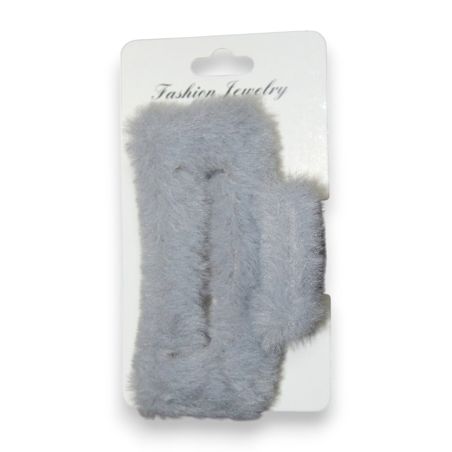 Fuzzy Hair Clip - Light Gray (1 Dzn)