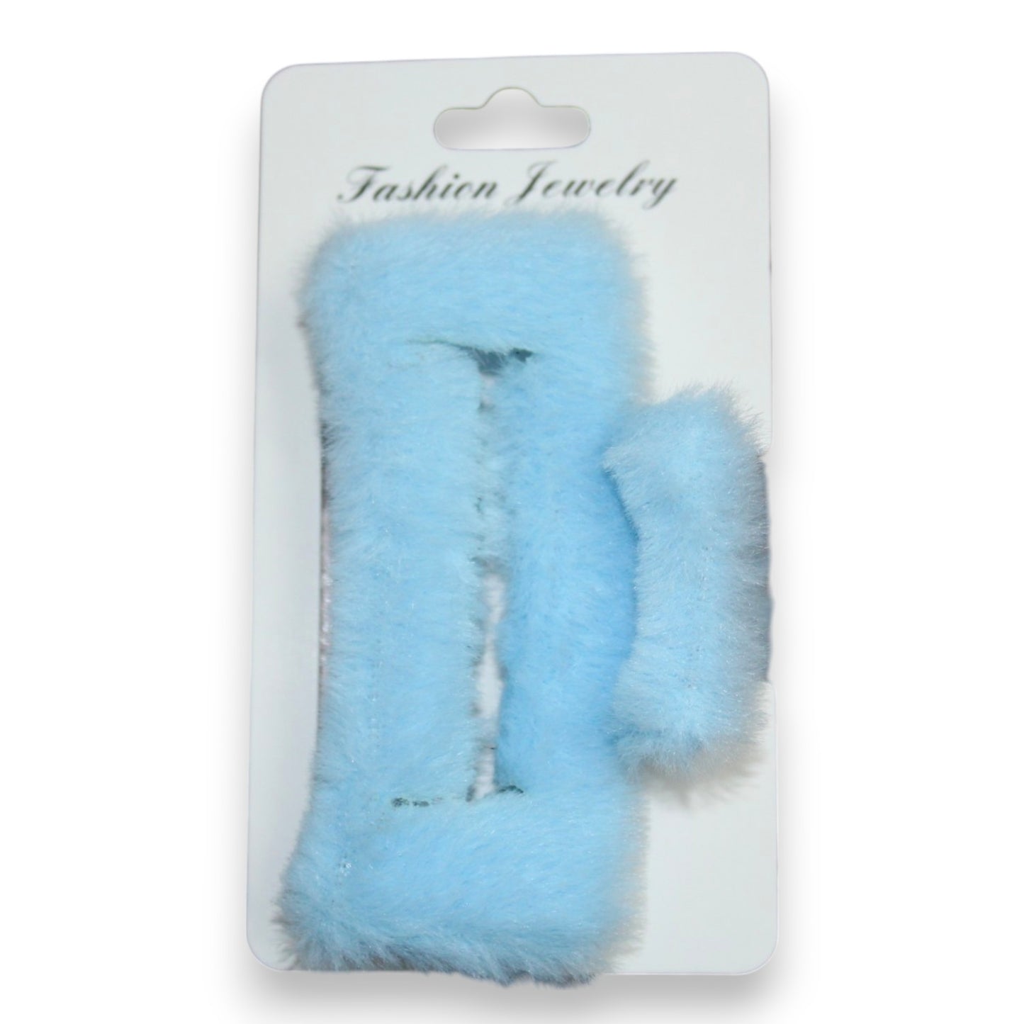 Fuzzy Hair Clip - Blue (1 Dzn)
