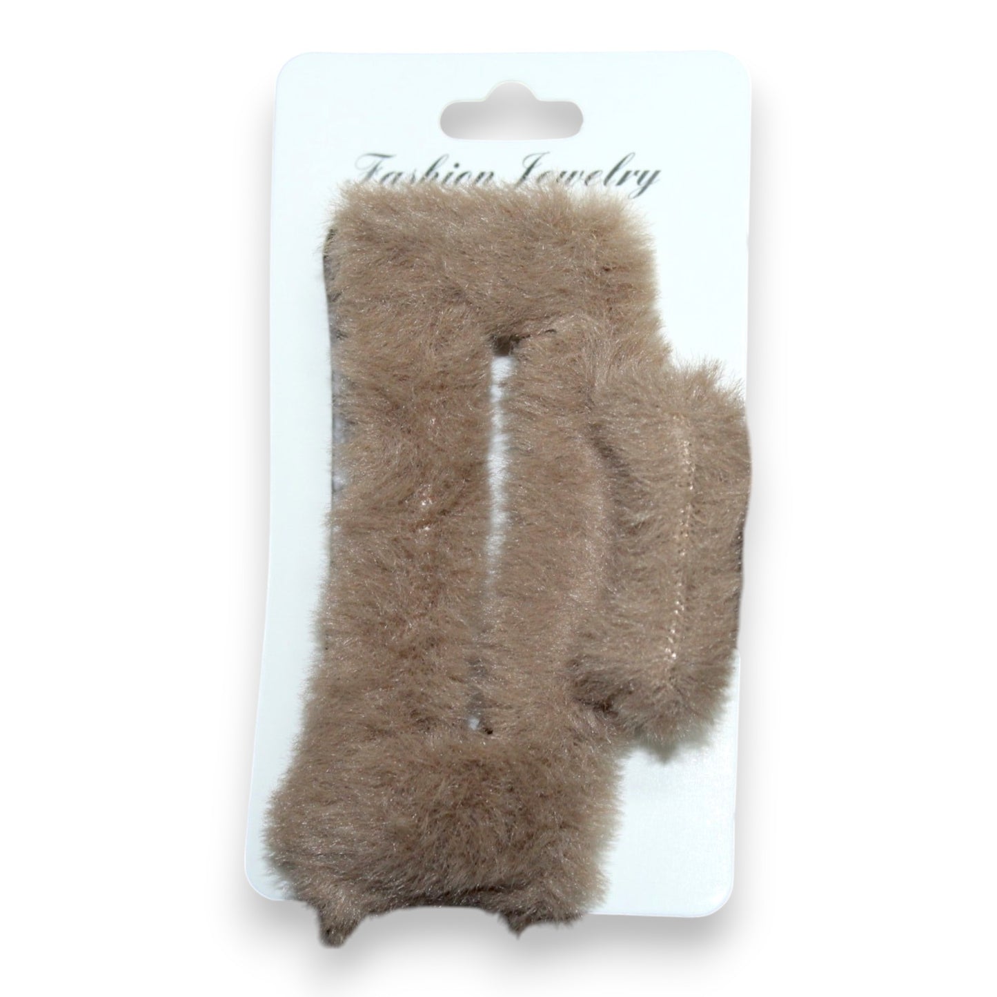 Fuzzy Hair Clip - Brown (1 Dzn)