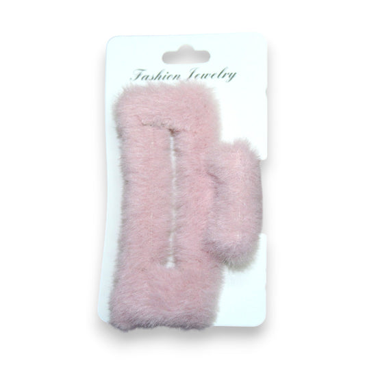 Fuzzy Hair Clip - Dark Pink (1 Dzn)
