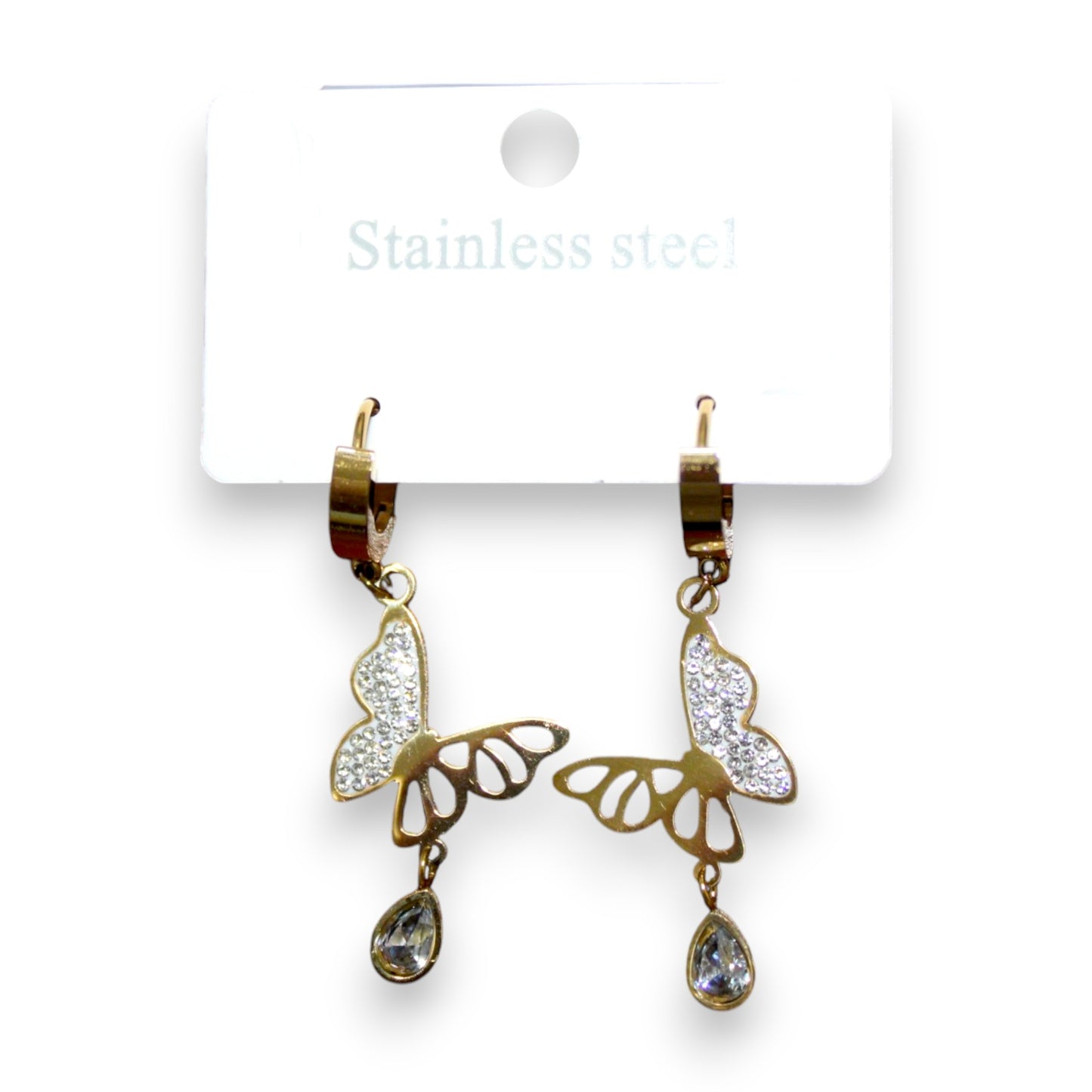 Butterfly Gem Earring - Gold (1 Dzn)