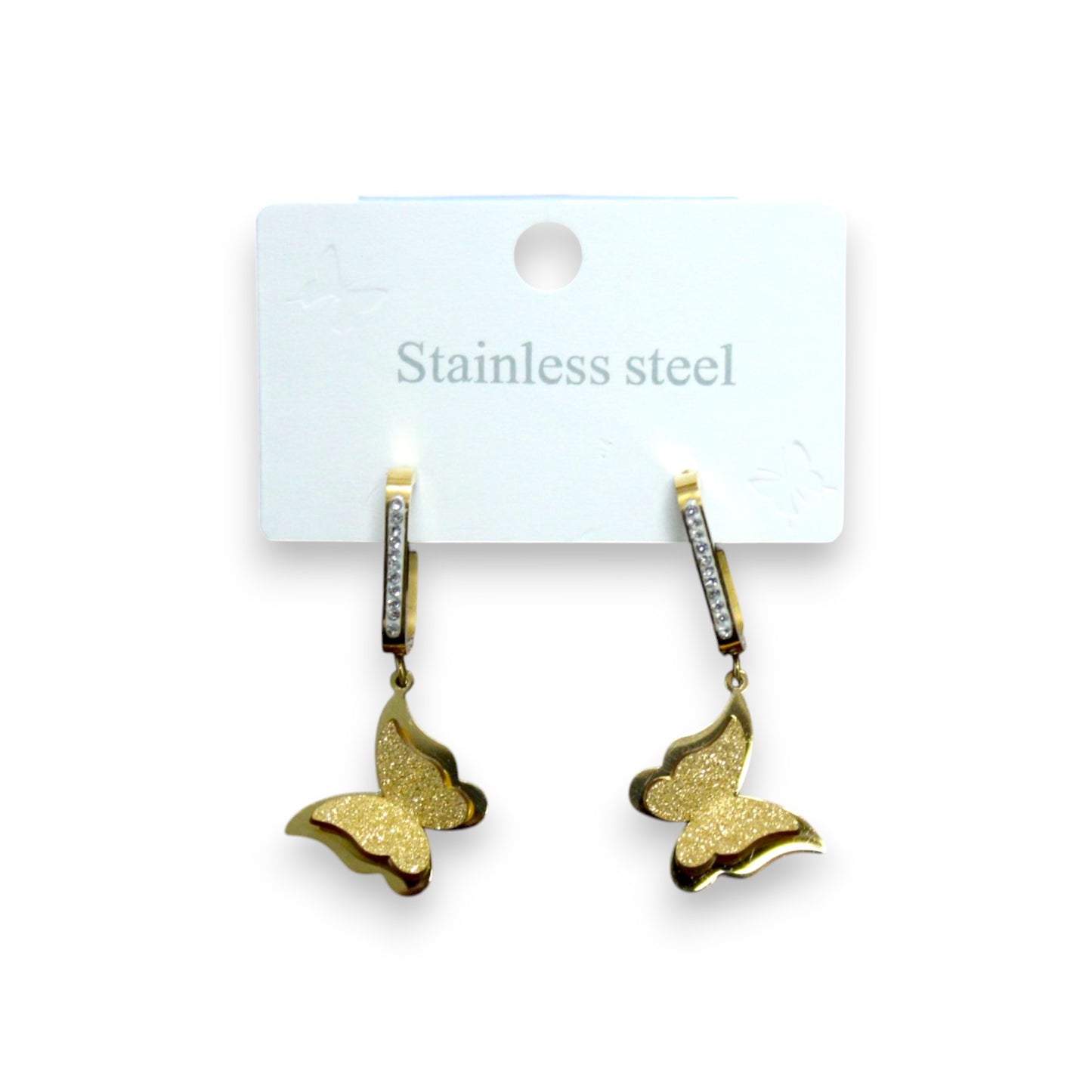Sparkly Butterfly Bracket Earring - Gold (1 Dzn)