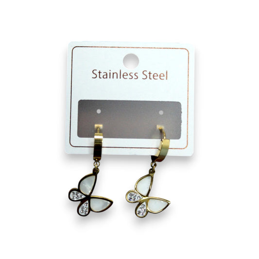 Pearl Butterfly Earring - Gold (1 Dzn)