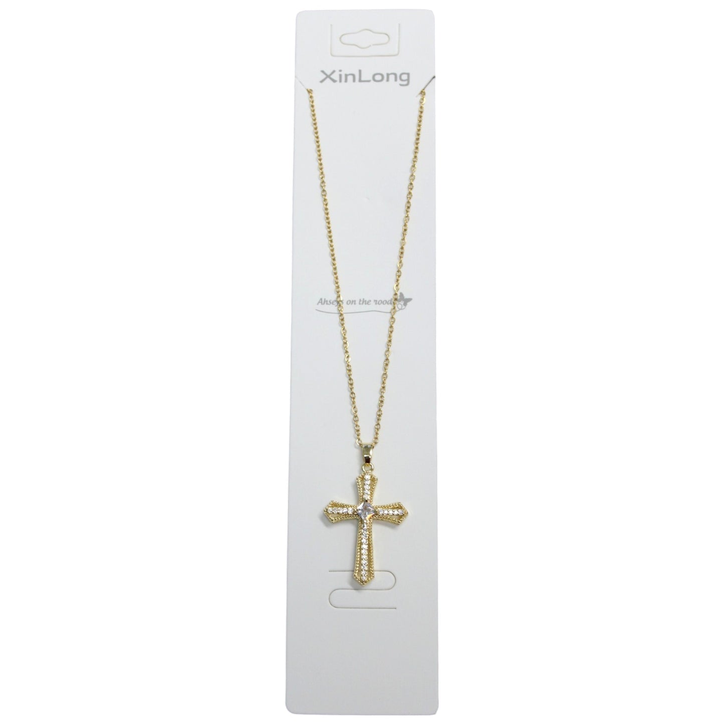 Elegant Cross Necklace - Gold (1 Dzn)