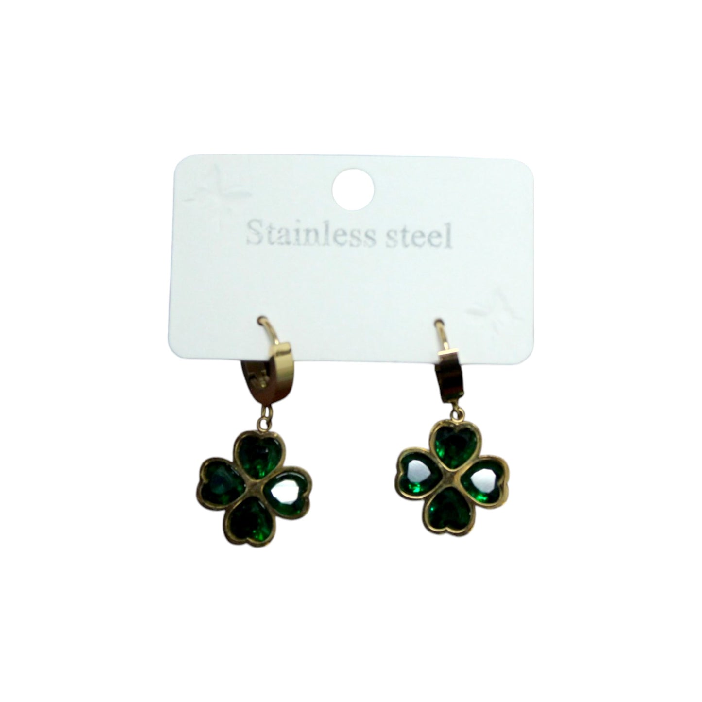 Clover Earrings - Gold & Green (1 Dzn)
