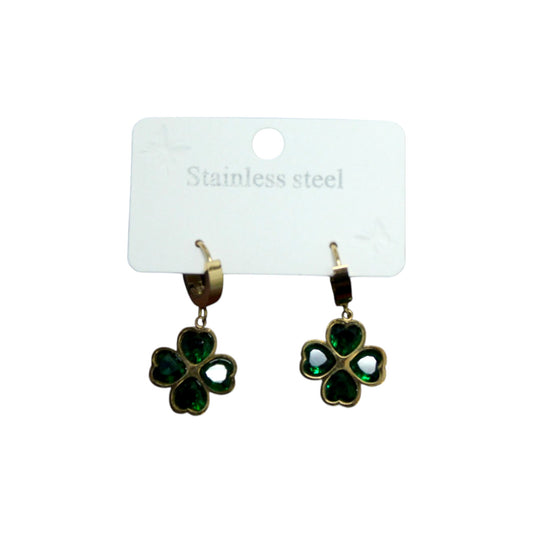 Clover Earrings - Gold & Green (1 Dzn)