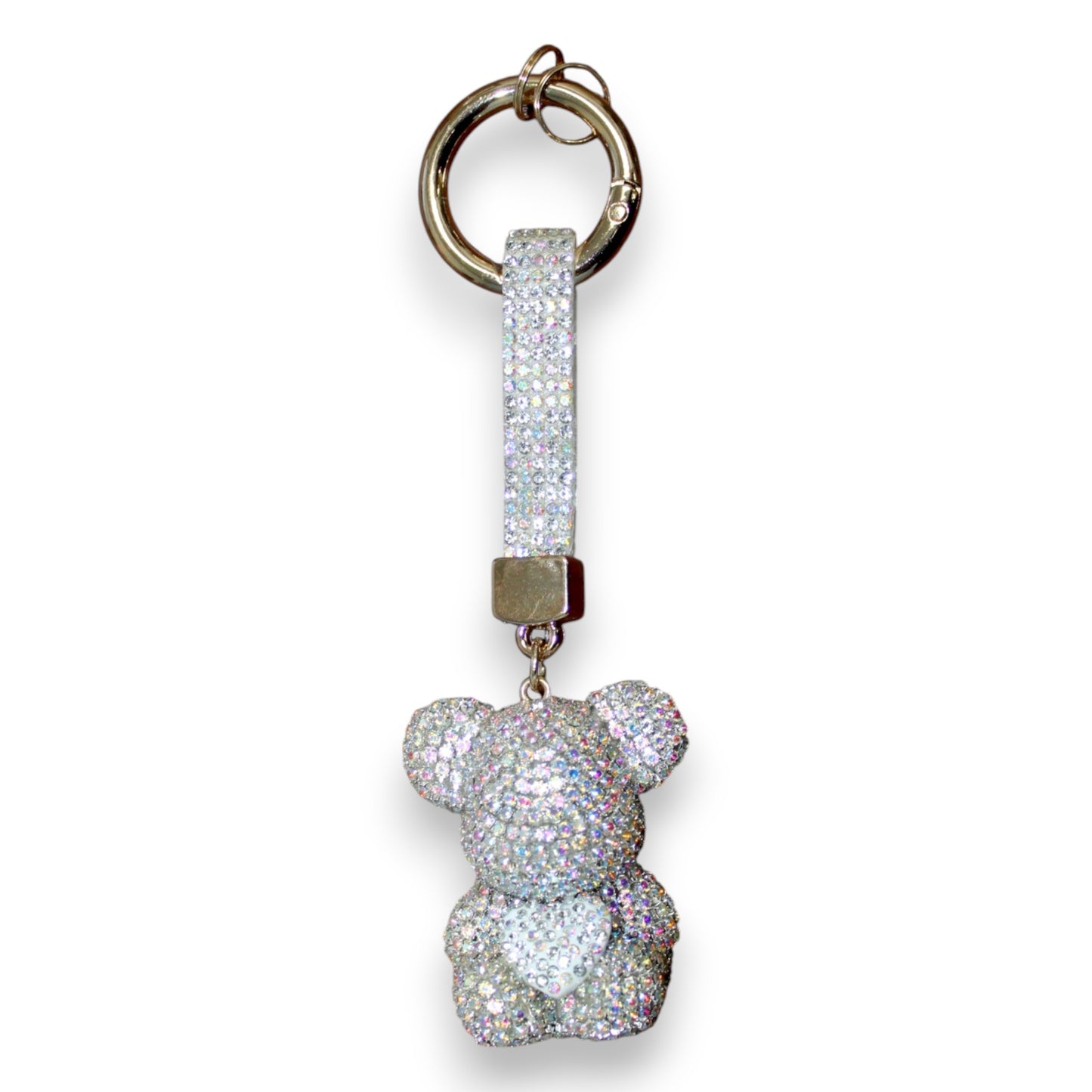 Sparkly Bear Heart Keychain Set