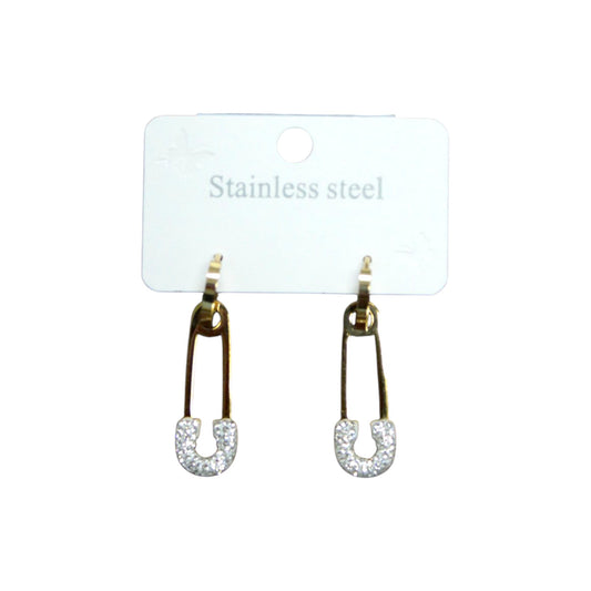 Rhinestone Paperclip Earring (1 Dzn)