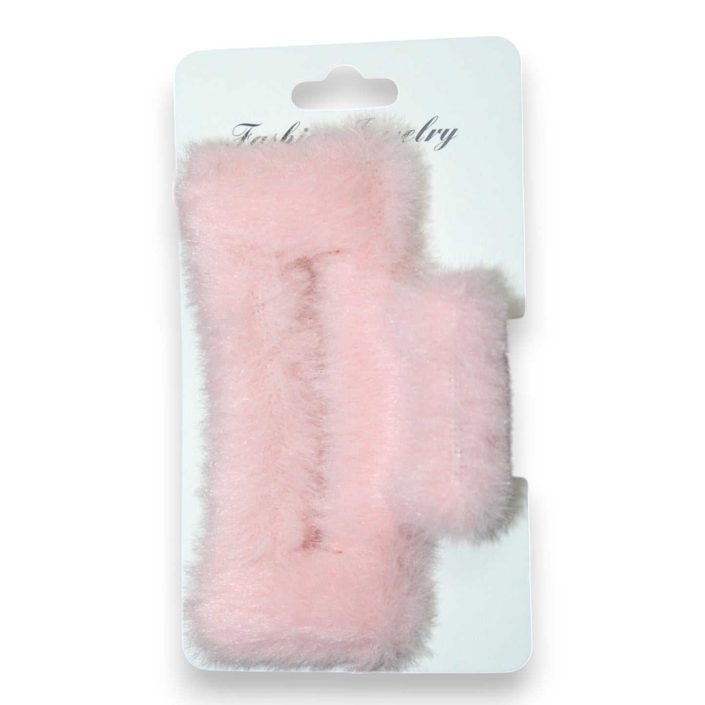 Fuzzy Hair Clip -Light Pink (1 Dzn)