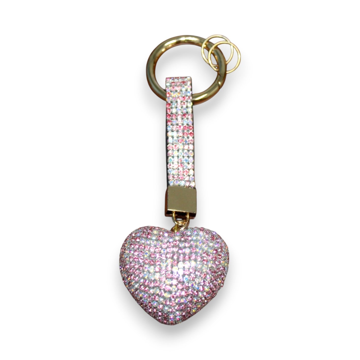 Sparkly Pink Puffy Heart Keychain Set (1 Dzn)