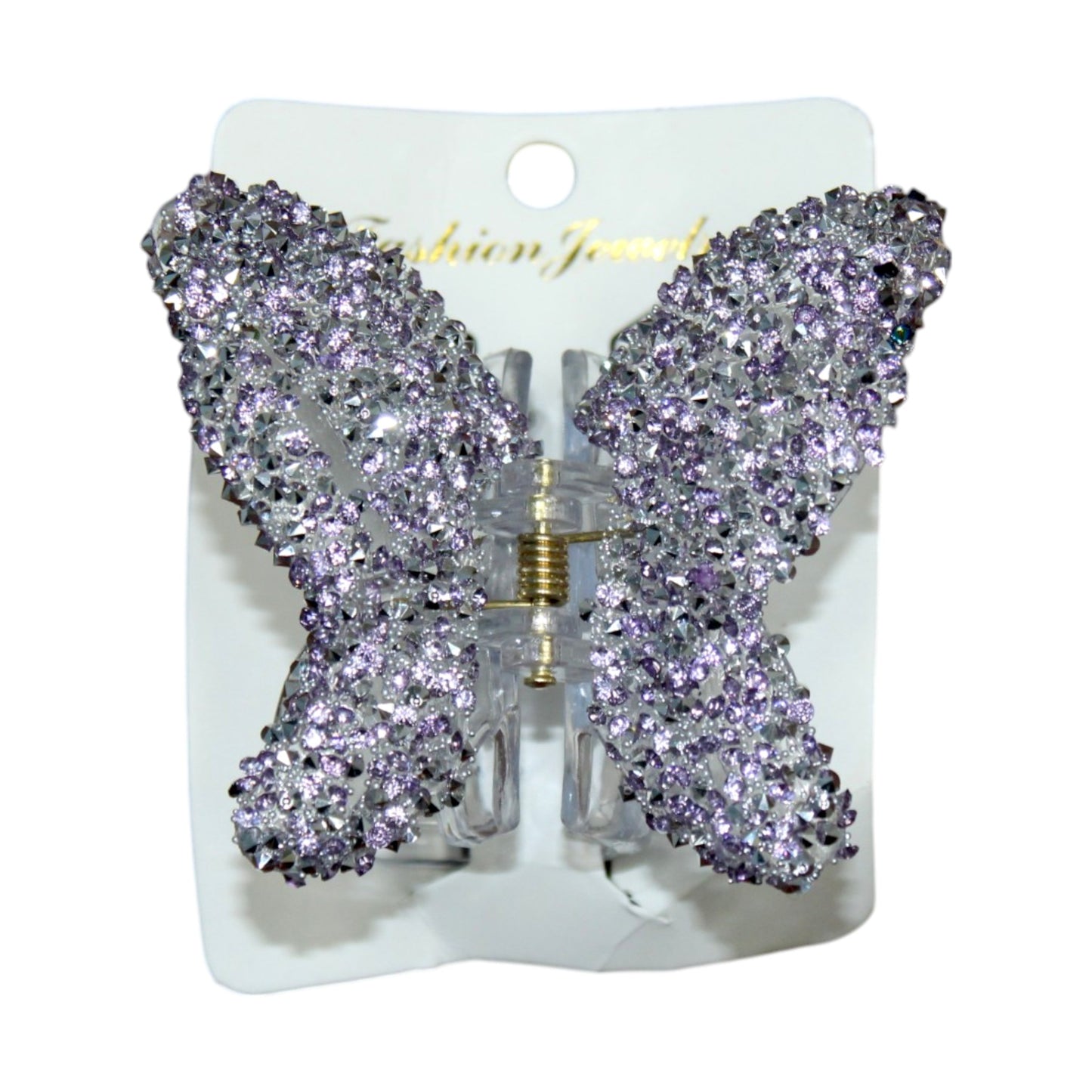 Sparkly Butterfly Hair Clip - Purple (1 Dzn)