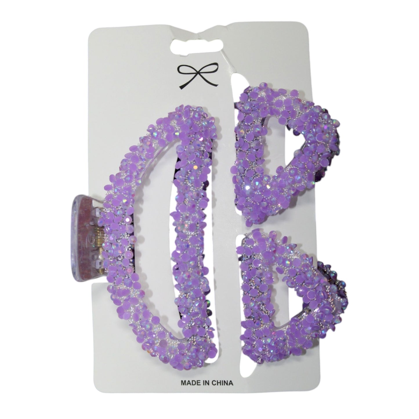 Sparkly Hair Clip Set - Purple (1 Dzn)