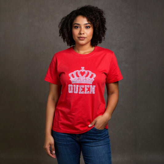 Sparkly Queen T-Shirt - Red