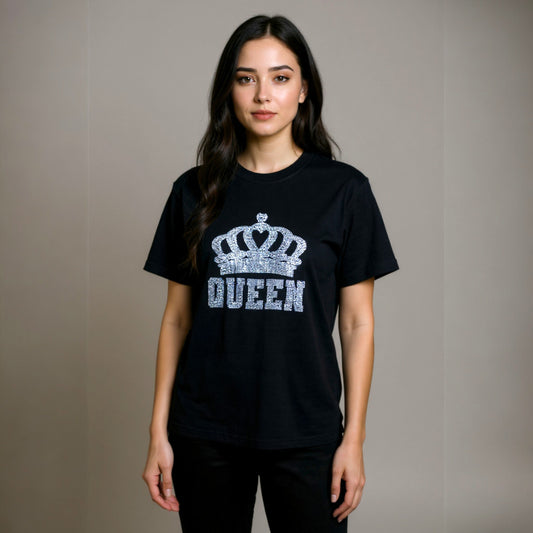 Sparkly Queen T-Shirt - Black