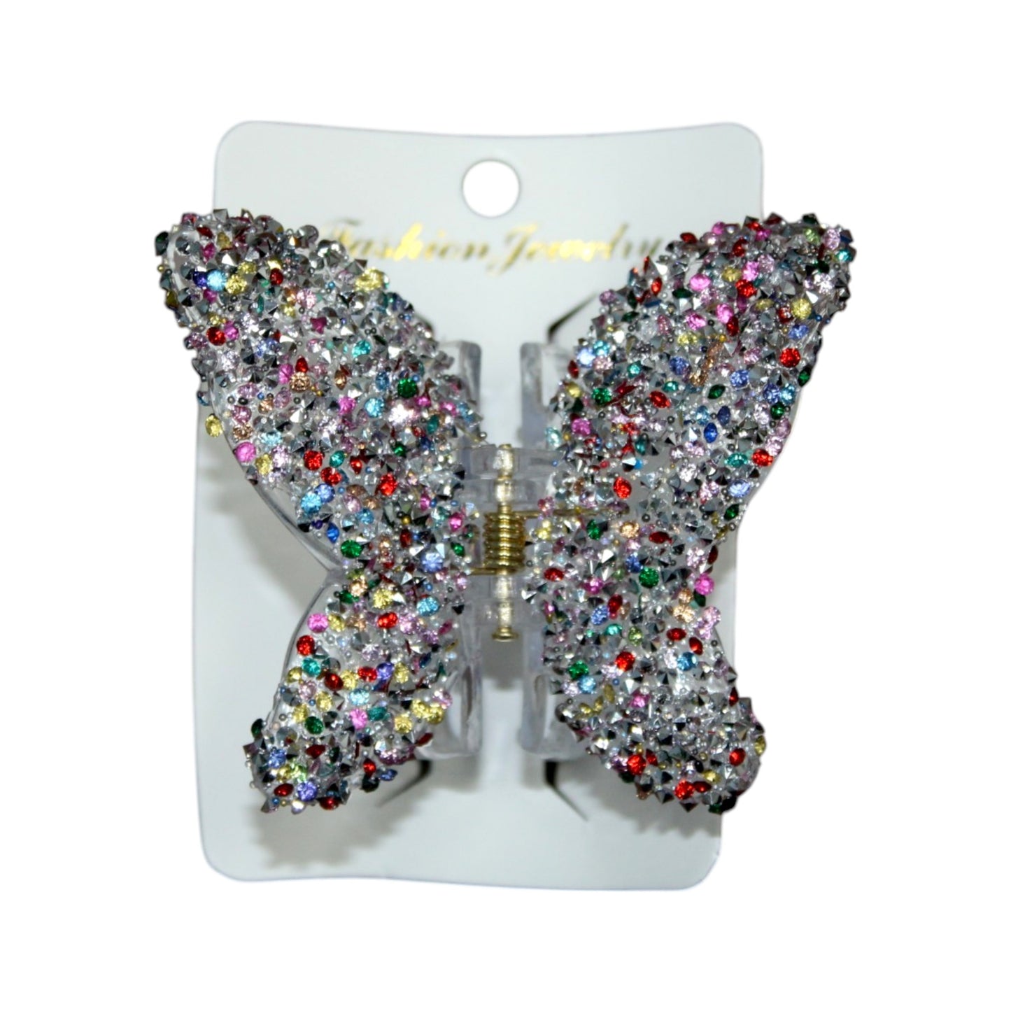 Sparkly Butterfly Hair Clip - Rainbow (1 Dzn)