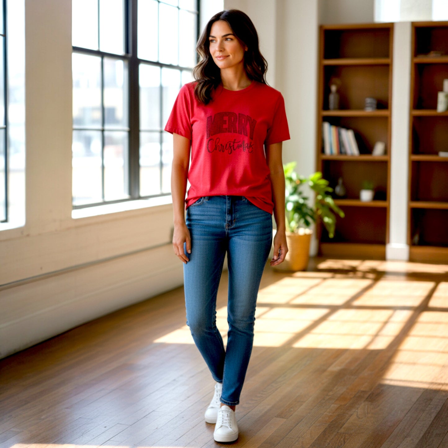 Sparkly Red Merry Christmas T-shirt