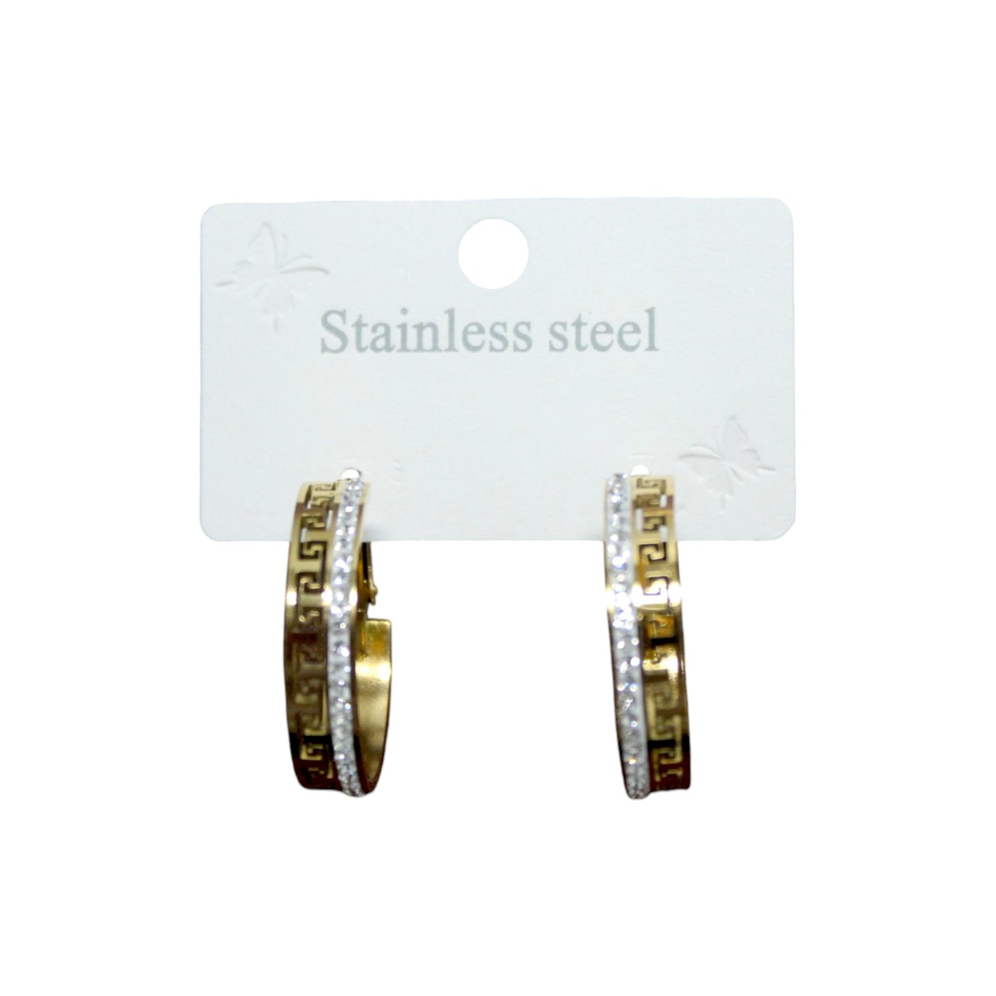 Sparkly Geometric Hoop Earring - Gold (1 Dzn)