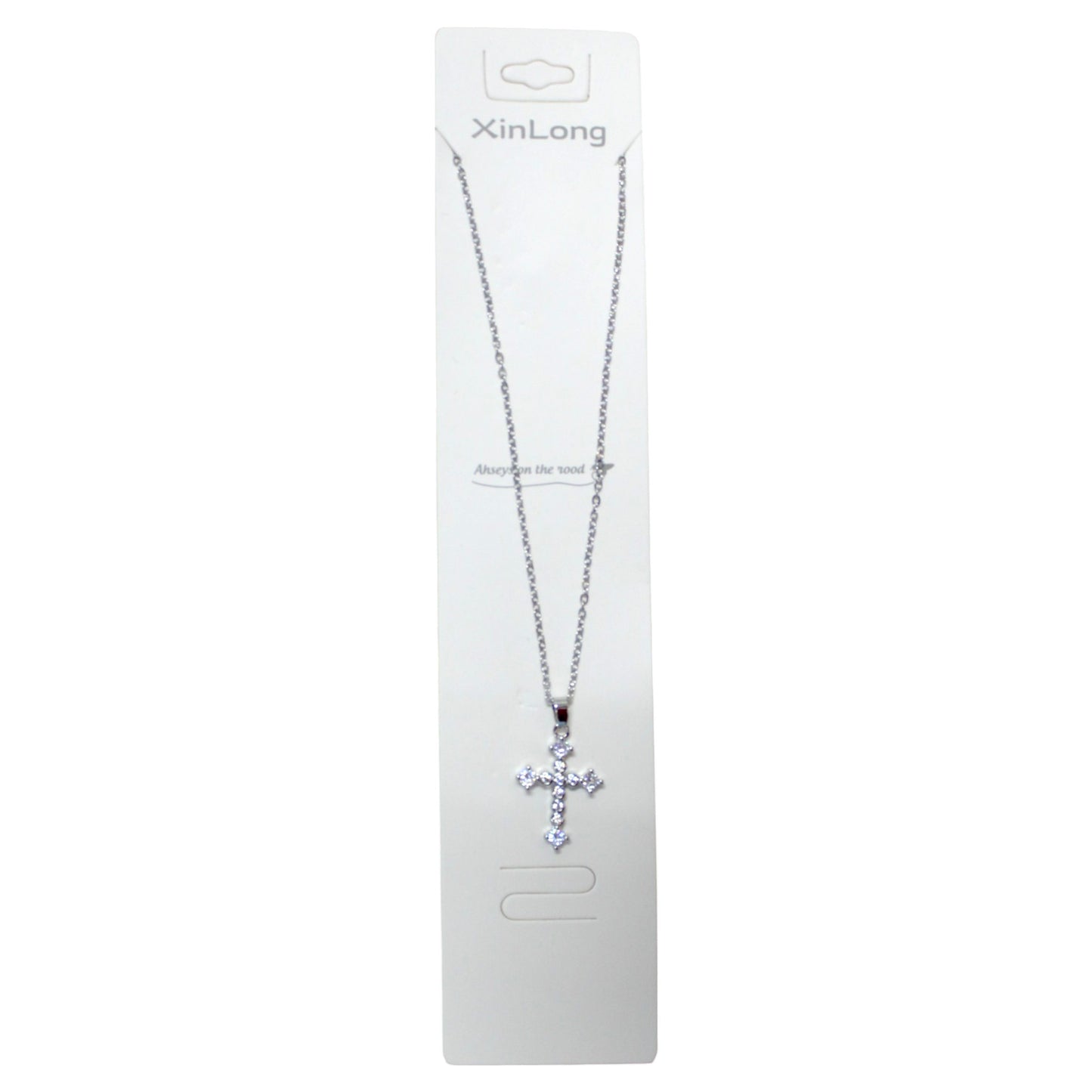 Sparkly Cross Necklace - Silver (1 Dzn)