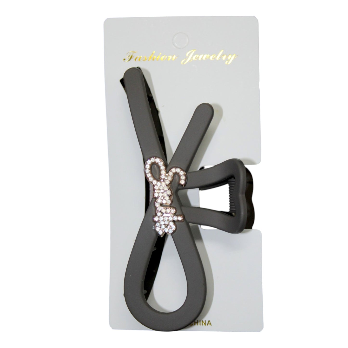 Smile Hair Clip - Gray (1 Dzn)