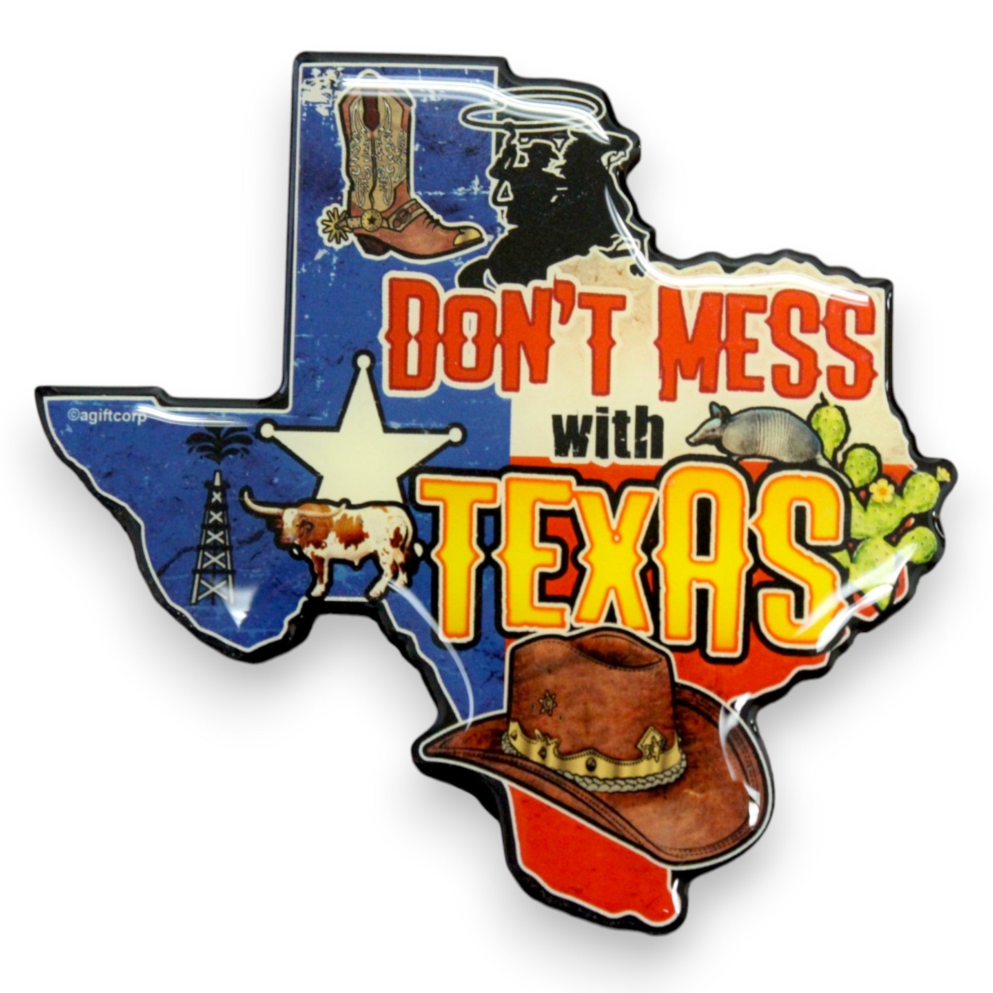 Magnete Da Frigorifero Texas State 'Don't Mess With Texas' - Souvenir In Resina PVC - Regalo Divertente