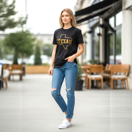 Sparkly Texas T-Shirt - Black
