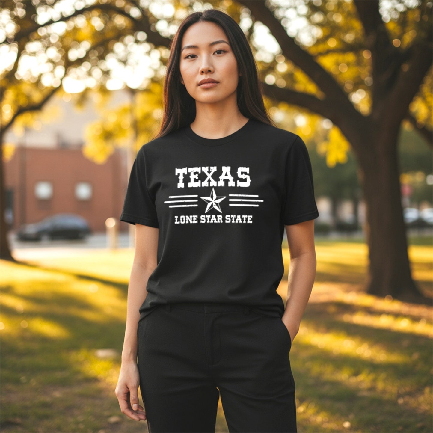 Texas 'Lone Star State' 2 T-Shirt - Black