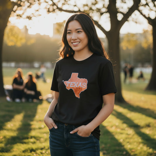 Sparkly Texas T-Shirt - Black
